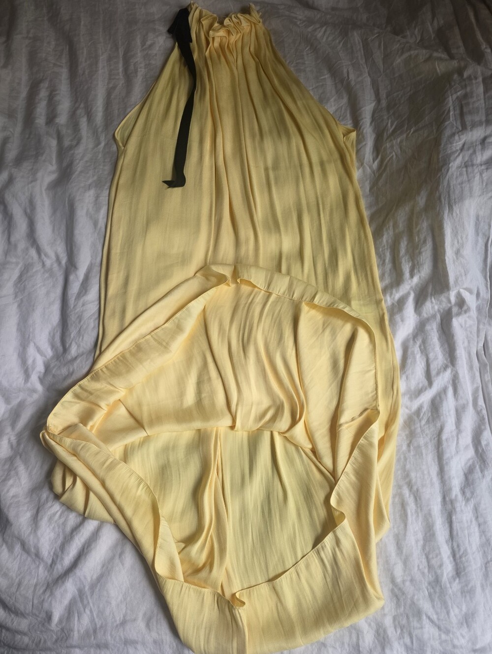 ZARA SATIN EFFECT HALTER DRESS ZW COLLECTION yellow Bnwt - Picture 12 of 16